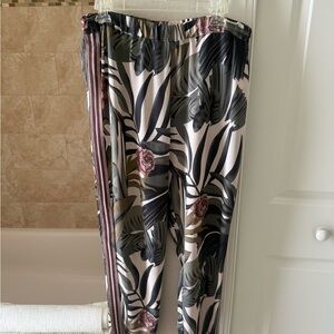 Floral Leaf Print Pants